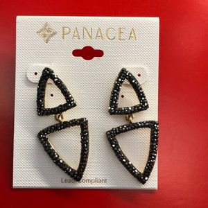 Panacea Lux Triangle Hematite Drop Earrings
